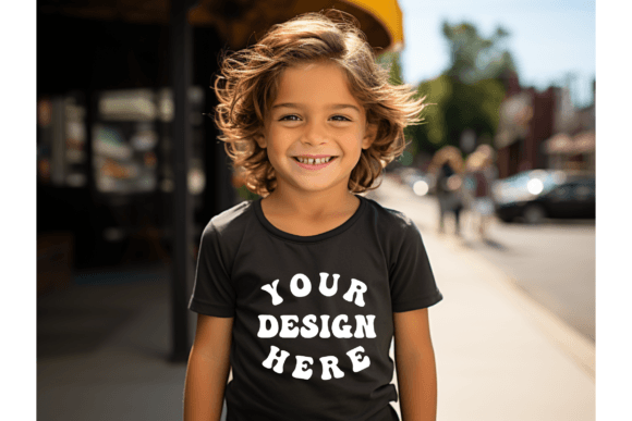 Back to School Kid Black T-shirt Mockup