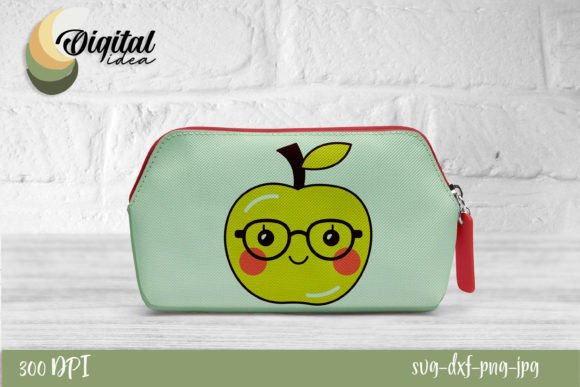 Back to School Pencil Case with an Apple