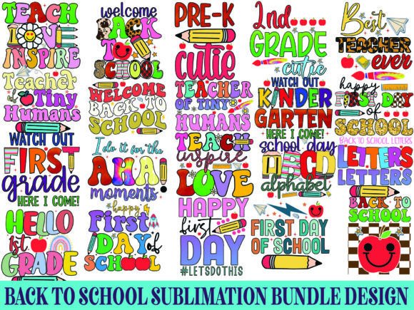 Back to School Sublimation Bundle Design