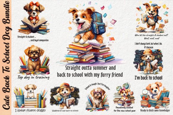 Cute Back to School Dog Bundle